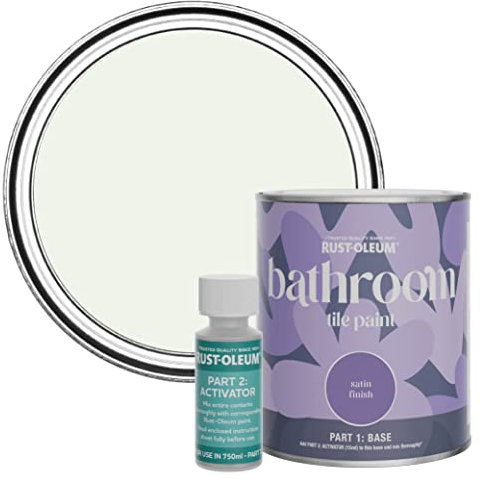 Rust-Oleum White Water-Resistant Bathroom Tile Paint in Satin Finish - Steamed Milk 750ml