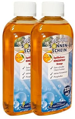 AQUA CLEAN PUR Sonnenschein Spülbalsam Konzentrat 2x 250ml (Orange)