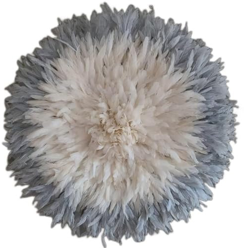 Karioska Juju Hut-Mix, weiß-grau, rund, [4 Größen], Boho-Dekor, nachhaltige, ethische Wanddekoration, 35 cm