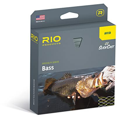 RIO Products Avid Series Bass Fly Line, Warm Fishing Conditions, Front Taper with Welded Loops, Easy Casting, Slick Coating, WF6F