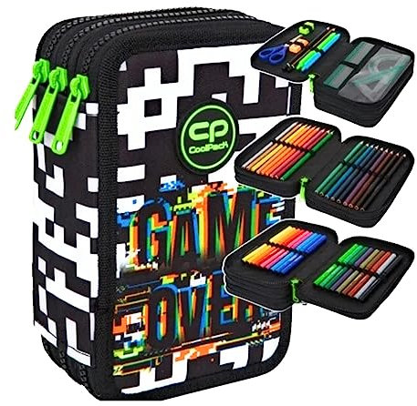 Game Over Play CoolPack 3-Fach Federmappe Federtasche XXL 44 TLG. Mäppchen NEU