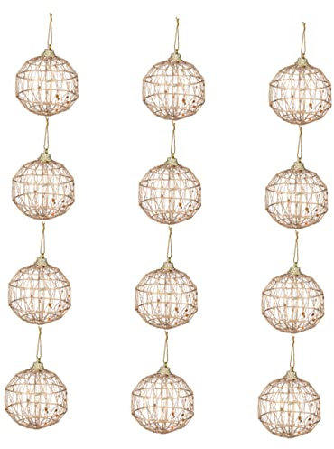 Garneck 12st Weihnachtskugeln Weihnachtsschmuck Aus Metallkugeln Weihnachtsdekoration Urlaub Hängende Dekorationen Goldener Weihnachtsschmuck Eisen Hängende Kugel Weihnachtsbaum