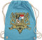 Turnbeutel Rucksack - Kompatibel mit Oktoberfest Tasche - Bayern Wappen Bayernland Freistaat Bayern - Unisize - Hellblau - trachtenrucksack bayrische bayern, beutel trachtentaschen bayrisch