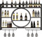 Modern Metal Wall Mounted Wine Display Rack, Hanging Industrial Round Wine Racks, Bar Unit Floating Shelves, Glass Rack Iron Display Stand for Home, Restaurant, Bars (Black,100x15x80cm/39x5.9x31in)