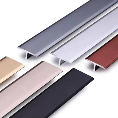 LIYI929GP T-Profil, Übergangprofil Übergangsschiene Schwarz Weiß Gold, Ausgleichsprofil Für Laminat- Parkettböden, Breite 15 20 33 40mm Übergangsleiste Einfach Zu Säubern, Anti-Rost Verschleißfest