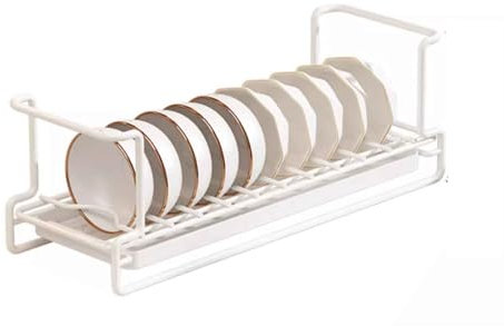 Escurreplatos Sobre Fregadero Escurridor De Platos Escurre Para Muebles De Cocina Estrecho Pequeño Con Bandeja De Drenaje Fuerte Capacidad De Carga Asa Para Facilitar (White bowl rack,45x16x14.5cm)