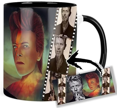 David Bowie Tasse Innen & Henkel Schwarz Keramikbecher Mug
