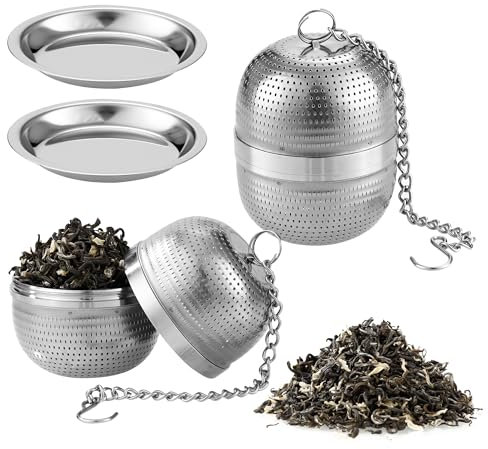 2 pièces Filtre à Thé,Boule à thé,Infuseur à thé en acier inoxydable, peut être utilisé pour la théière, la tasse de thé, la cuisine de cuisson.