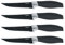 WENKO Steakmesser Otis, 4-teiliges Messerset zum Schneiden von Steak, Grillgut und Pizza, Klinge aus rostfreiem Edelstahl, mit ergonomischem Kunststoffgriff, 21,5 x 2,6 x 2 cm, Schwarz