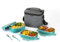 Lille Home 3-Tier Stainless Steel Bento Lunch Box, 2.45L Leakproof Lunch Container with 5 Compartments for Adults & Kids