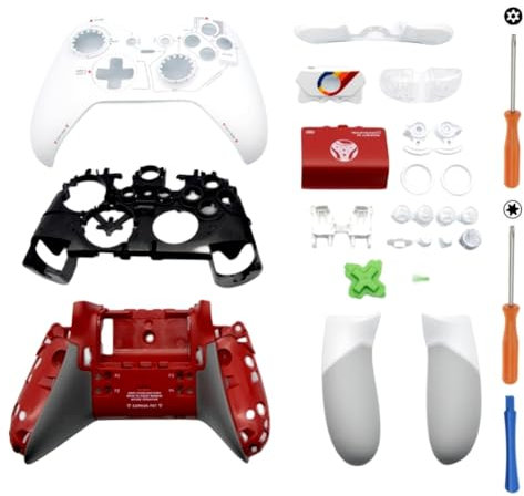 Hzxkqmil Kit de Carcasa Completa de Repuesto para Xbox One Elite 1er Mando - Incluye Cubierta de Cáscara Marco Central Rieles Laterales Botones ABXY Parachoques LB RB Accesorios