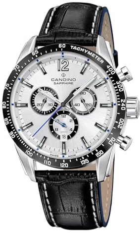 Candino Herrenuhr Leder schwarz Sport Armbanduhr UC4758/1 Chronograph