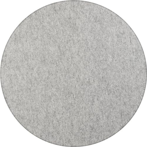 Placa de techo acústica, fieltro PET, Ø 1200 mm, forma redonda, gris claro.
