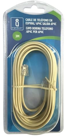 VoltShine Cavo telefonico a spirale da 3 m, colore bianco, ideale per collegare dispositivi di comunicazione e migliorare la qualità del segnale.