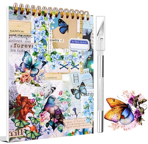 1000+ Stück/50 Blatt Scrapbooking Aufkleber Set - Scrapbooking Sticker & Zubehör für DIY Scrapbook & Fotoalbum (Blau)