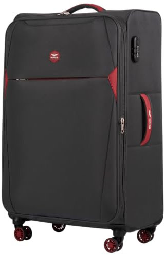 Wings Valise en tissu à coque souple - Valise légère à coque souple avec 4 roulettes - Bagage de voyage en tissu - Grande valise pour valise de voyage - Valise et trolleys - Valise souple pour voyage,