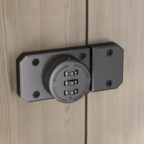Schrank-Passwort-Haspenschlösser, schlüsselloses Schrankschloss, Drehverschluss, 3-stellige mechanische Passwort-Kombinationscode-Türschlösser, Zinklegierung (grau)
