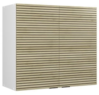 Vicco Hängeschrank Fame-Line, Glashängeschrank, Eiche Paneel, 80 cm