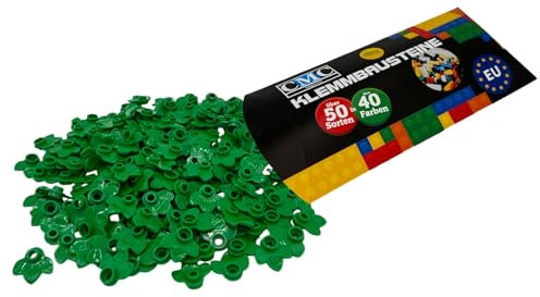 CMC imports 32607 Lot de 100 blocs de construction à pince pour jardin, ville, forêt, différentes couleurs (180 - vert)