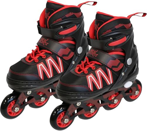 New Sports Inliner schwarz/rot ABEC 7, Größe 31-34