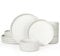 Richmount Star Plates and Bowls Set, 12 Pieces Dinner Set for 4, Stoneware Dinnerware Sets with Dinner Plates/Salad Plate/Cereal Bowls, Dishwasher & Microwave Safe, Matte White