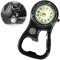 WUIOWPPIC Karabineruhr, digitale Taschenuhr, Karabiner-Clip, multifunktionaler Kompass, Clip, Taschenrucksack, Uhren für Ärzte, Köche, Outdoor, Klettern, Schwarz