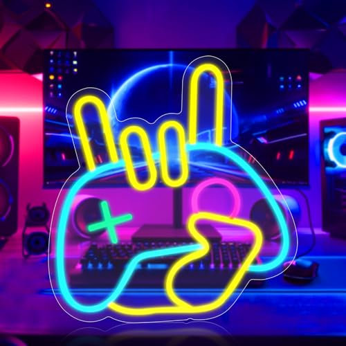HOTUT Game Room Insegna al neon, Gioco a LED Luce al Neon, Gioco Insegna al Neon LED Alimentazione a USB, Adolescenti e Ragazzi Game Zone Decorazione, Luce al Neon per la Decorazione Della Parete