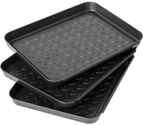 Darthome Set of 3 Shoe Storage Trays Door Mats Boots Pet Bowl Plant Pot Floor Protector