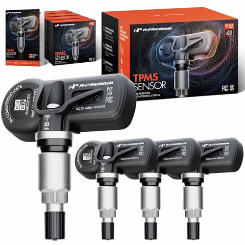 A-Premium Reifendruckkontrollsensor aus Metall, 315 MHz, kompatibel mit Ford & Lincoln, F-150, Edge, Expedition, Explorer, Fusion, Mustang, Ranger, MKX, MKZ, 4 Stück, F2GZ1A189A