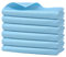 Towelogy Pack of 6 Microfibre Glass Cleaning Cloth Perfect for Windows & Mirror Surfaces Polishing Fish-scale Pattern Lint Free | Stadard Size 30x30cm (6, Aqua Blue)