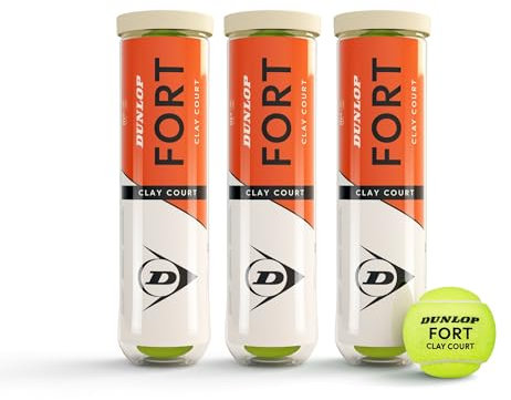 DUNLOP Tennisball Fort Clay Court - Der Profi auf dem Sandplatz (Packung mit 3)