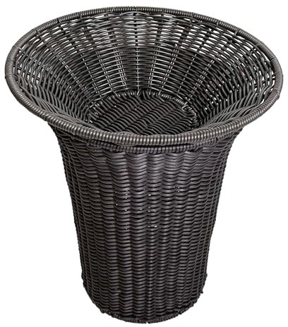 Kobolo Displaykorb, Standkorb, Polyrattan, 49x55 cm, dunkelbraun, robuster Präsentationskorb für Warenpräsentation im Geschäft oder am Messestand