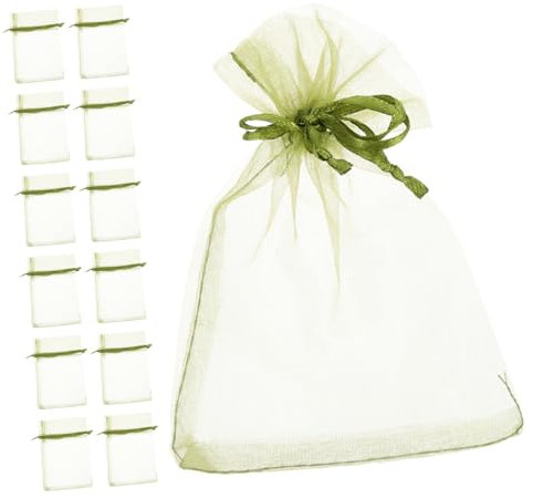 Warmhm 50 Sacchetti Per La Protezione Della Frutta: Sacchetti Per Giardinaggio All'aperto 15 X 20 Cm, Rete Riutilizzabile Con Coulisse Per Mele, Arance E Mango.