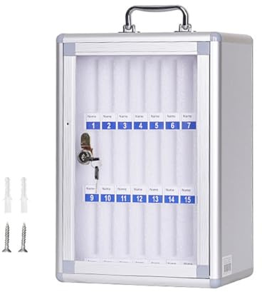 Handygarage,Handygarage Safe Schule,Handy Aufbewahrung Abschließbare Schließfächer,Box Mit Schloss,Wandmontierbar/Mit Griffen,Für Klassenräume, Büros Und Prüfungszentren(Silberfarbe, 24 Bits)