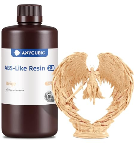 ANYCUBIC ABS-Like Resin 2.0 für alle Harz-3D-Drucker (Beige, 1 kg) | 3D Drucker Resin mit hoher zähigkeit, Präziseren Details, Geringem Geruch, breite kompatibilität