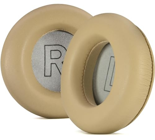 Ersatz-Ohrpolster für B&O Beoplay H4, H6, H7, H9, H9i, HX Wireless Headset, Proteinleder Schwamm Weiches Atmungsaktiv Ersatzpolster Kopfhörer-Hülle (Beige,1Paar)