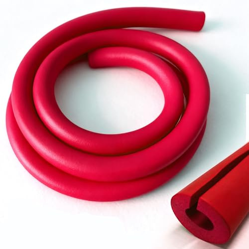 Rot/Blauer Rohrisolierung Schaumstoff, 2cm Dick Isolierschlauch, Vorgeschlitzt Rohrisolierung, Geeignet zur Trennung von Warm- und Kaltwasser in Heizungsanlagen(Red,4.3cm/1.69in)