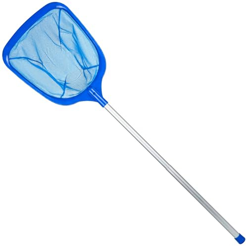 Guheake Pool Landing Net with Telescopic Pole - 98 cm Landing Net Pool Fine Mesh 12 cm Deep Pool Landing Net for Swimming Pool, Pond, Algae, Paddling Pool, Hot Tub