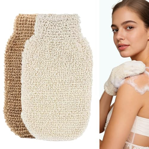 2 Stück Peelinghandschuh,Sisal Duschhandschuh,Peeling Handschuh | Massagehandschuhe,Massage Handschuh,Für Den Körper,Dusche Schrubben Handschuhe Peeling Werkzeuge Für Männer Frauen Kinder