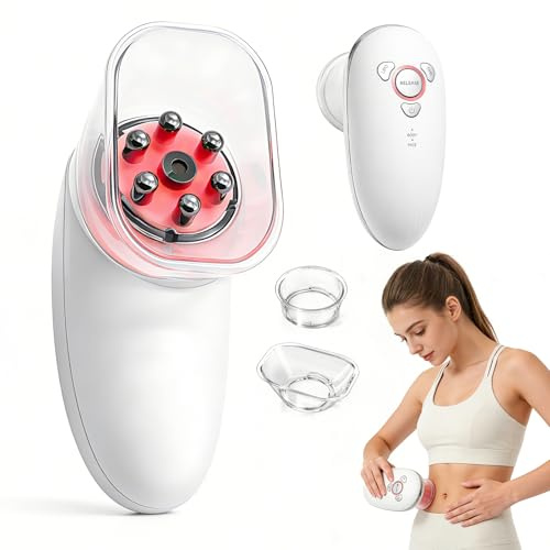 Cellugone 3.0 3 in1 Schröpfmassagegerät, Cellulite Massagegerät mit EMS, Schröpfmassage & Rotlicht Funktion,Lipödem Massagegerät für Zur Gesichtsstraffung und Körperkonturierung (Weiß)