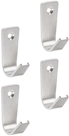 Beaupretty Crochets Muraux en Acier Inoxydable Argenté 4 Pcs, Installation Stable et Robuste, Porte-manteau pour Jardins et Maisons