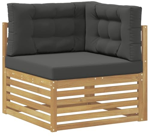 vidaXL Outdoor Ecksofa Massivholz Akazie Weiß, Elegante Balkonmöbel, modernes Gartendesign, widerstandsfähig, pflegeleicht, modulare Gestaltung