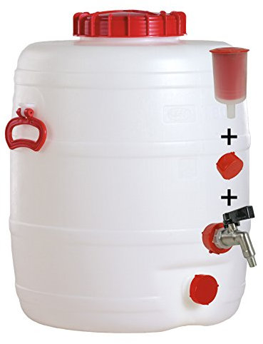 Graf Getränkefass Rund 80 Liter mit Messing Auslaufhahn 1/2 und Gärspund