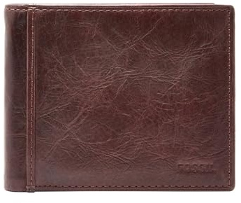 Fossil Ingram Bifold oder Trifold Brieftasche aus Leder für Herren