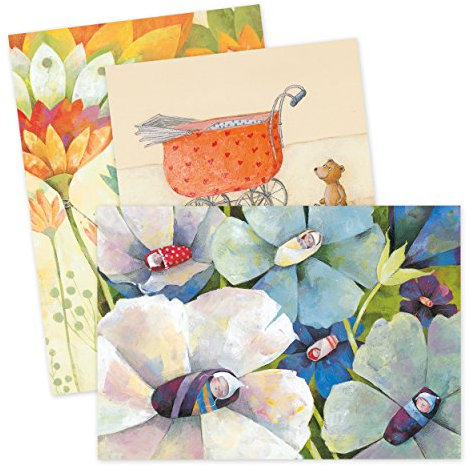 Grätz Verlag 3er Set Glückwunschkarten zur Geburt von Aurélie Blanz und Helga Bansch