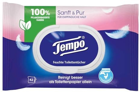 TEMPO sanft & pur feuchte Toilettentücher NFP 42 St