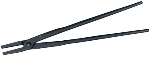 Dönges Flachmaul-Schmiedezange, Maulweite 6 mm, Länge 300 mm (Flachmail Schmiede Schmiedezange), schwarze lackierung dient als Korrisionschutz, lange Schenkel für hohe Hebelwirkung