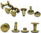 My Belt - 100 Stück Hohlnieten für Leder, Ledernieten 8mm Altmessing, Doppelkappe Nieten, Gürtelnieten Kappe Bronze