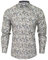 Xact Mens Long Sleeved Paisley Shirt - Slim Fit (Blue Brown) M