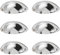 6 PCS Poignées Coquilles Vieux Fer pour Meuble Tiroir,Fer Incurvé Bouton de Porte de Placard Rétro Pour Armoire avec Vis de Fixation (Argent)